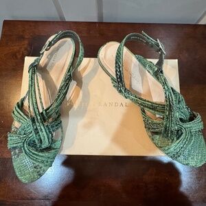 Loeffler Randall Bottle Green Snakeskin Skin Filippa Sandal